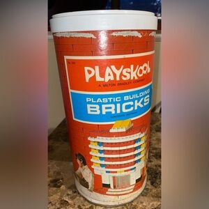 Playskool Plastic Building Bricks Set - Red, Blue, White